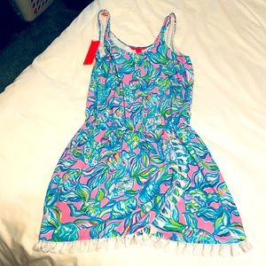 Lilly Pulitzer Jarrett Romper in Pelican Pink off The Scales